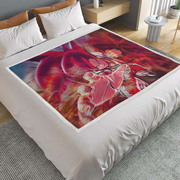 Dragon Ball Z Son Goku Super Saiyan Rose Blue Aura Household Warm Blanket