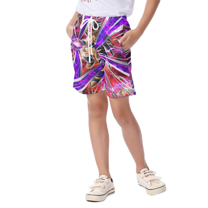 Dragon Ball Z Vibrant Saiyan Raditz Radiant Light Kid's Beach Shorts