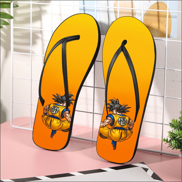 Goku Orange Background Flip Flops
