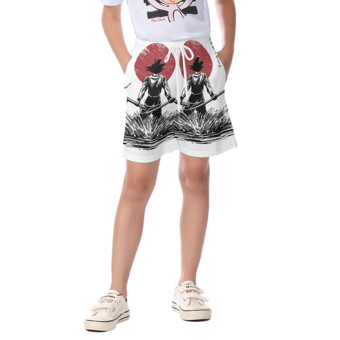 Goku With Red Moon Dragon Ball  Kid's Beach Shorts