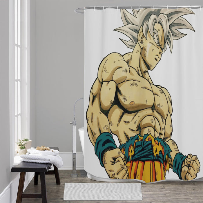 Dragon Ball Super Mastered Ultra Instinct Goku Shower Curtains