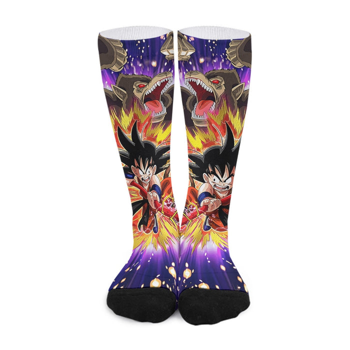 Great Ape Monkey Warrior Angry Kid Goku Fighting 3D Socks