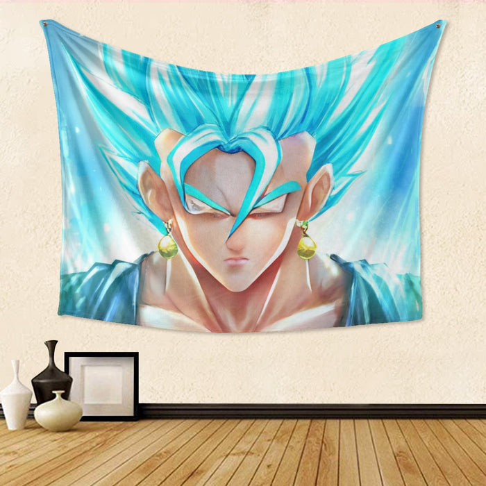 DBZ Goku God Saiyan Blue SSGSS Potara Fusion Design Trendy Tapestry