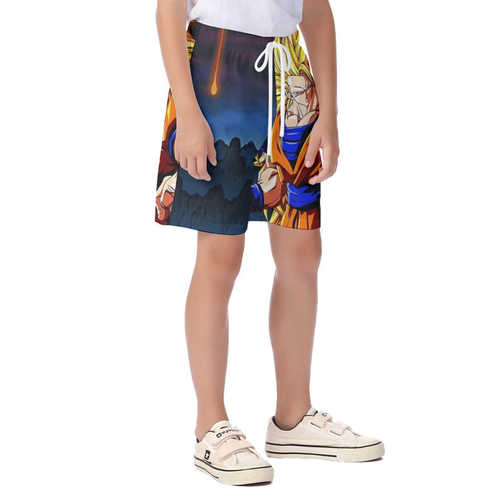 Super Saiyan 3 Goku Kid's Beach Shorts