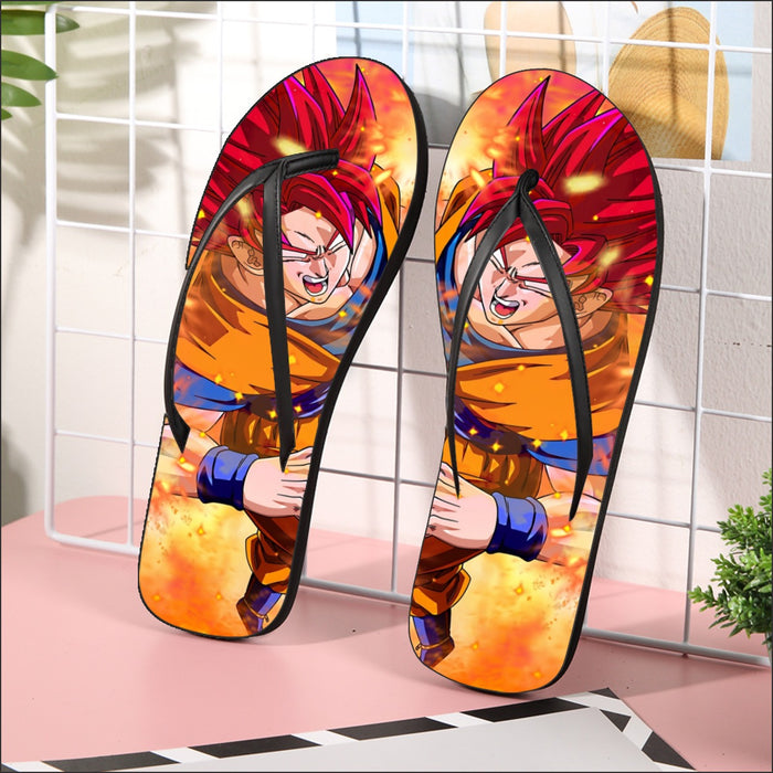 Dragon Ball Super Goku Rage Red Ultra Instinct Dope Flip Flops