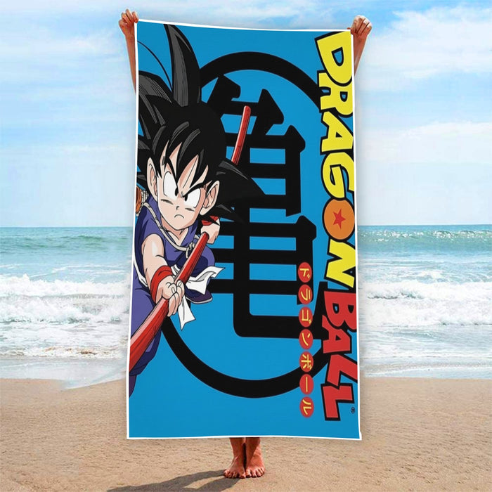 Young Goku Beach Towel