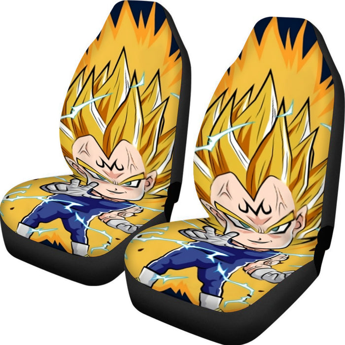 DBZ Majin Vegeta Super Saiyan Prince Power Aura Chibi Sketch Car Seat Cover