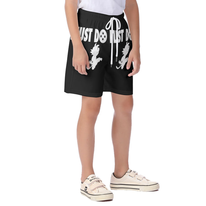 Just Do It Slogan Dragon Ball Kid Goku Dope Black  Kid's Beach Shorts