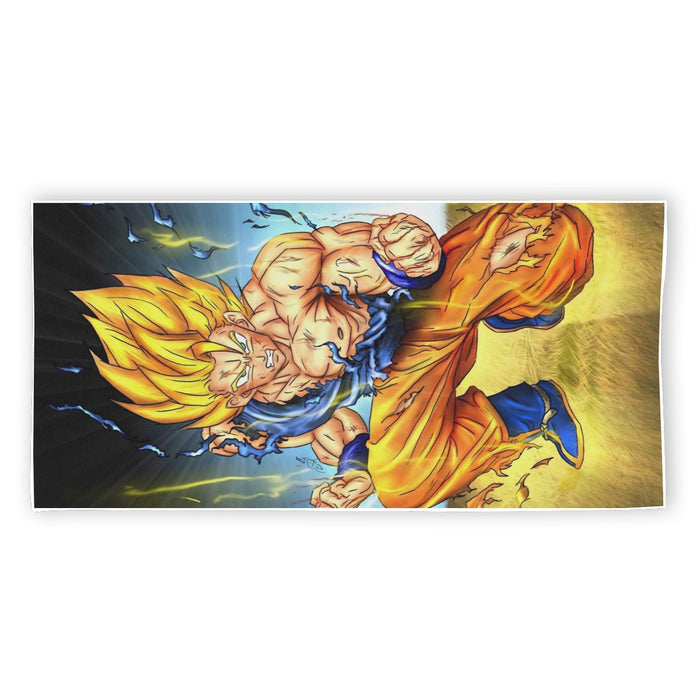 DBZ Goku Super Saiyan Thunder Power Damage Fight Cool Design  Beach Towel