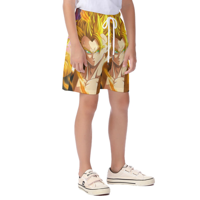 Dragon Ball Z Gogeta Super Saiyan Warrior Power Full Print Streetwear Cool Design Kid's Beach Shorts