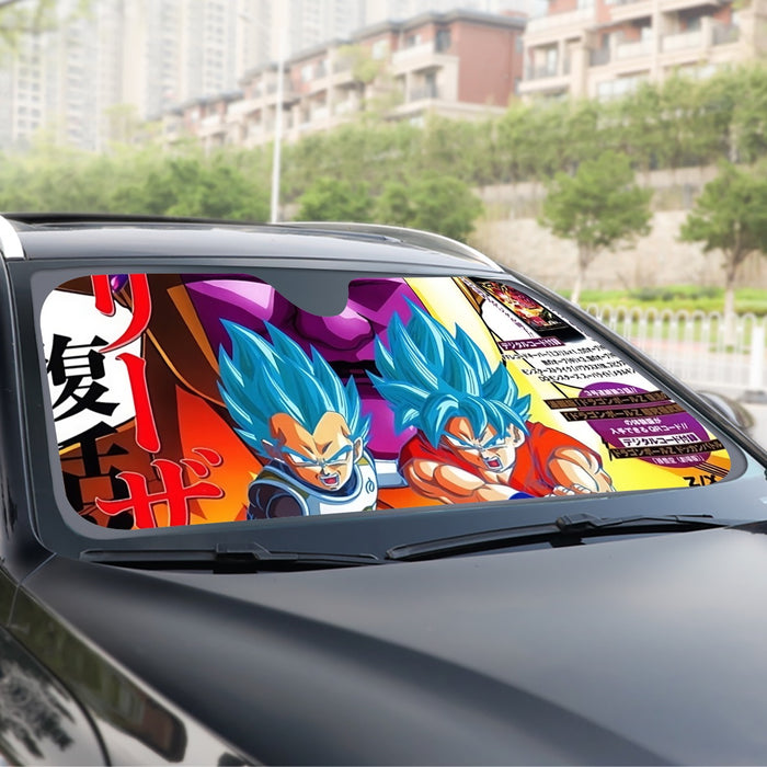 Golden Frieza Super Saiyan God Goku Vegeta Blue Hair 3D Windshield Sunshade