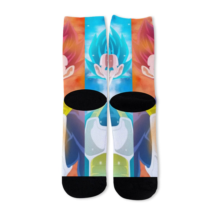 DBZ Vegeta Super Saiyan God Blue SSGSS Cool Portraits Socks