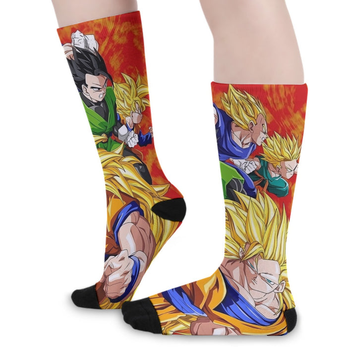 Dragon Ball Goku Super Saiyan 3 Vegeta Gohan Trending Design Socks