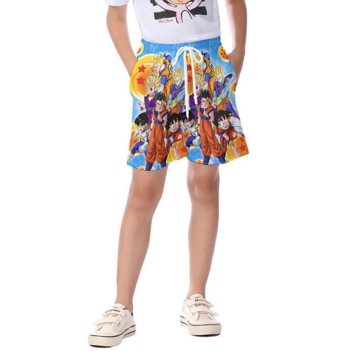 Son Gohan Evolution Dragon Ball Z Kid's Beach Shorts