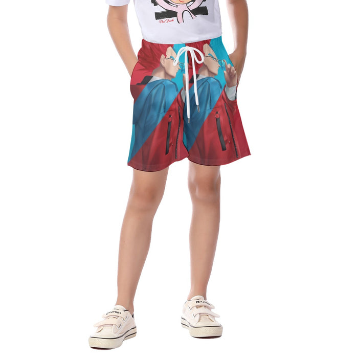 Cool Vegeta Businessman Design Dragon Ball Z  Kid's Beach Shorts