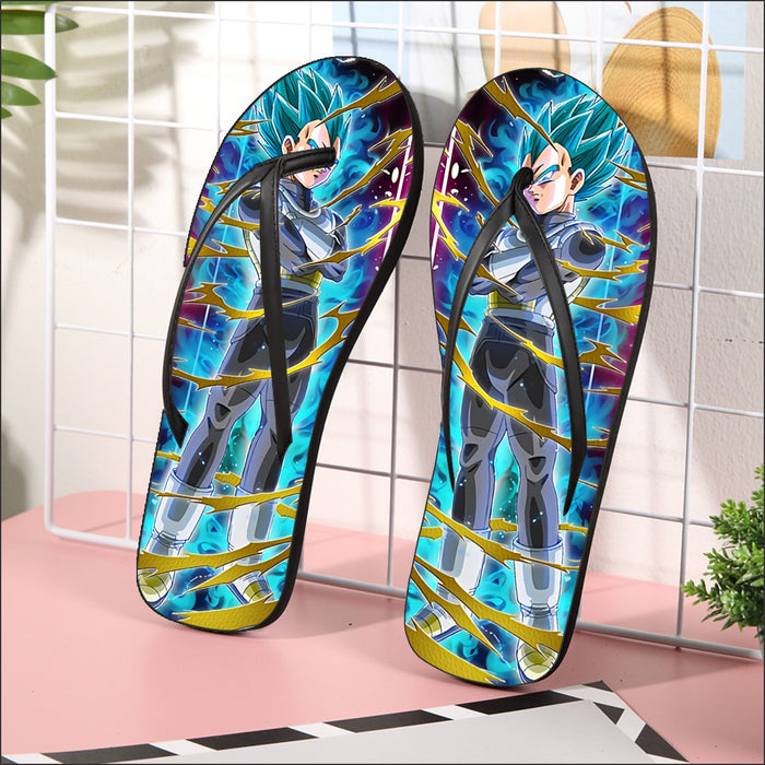 Dragon Ball Vegeta Super Saiyan God Blue SSGSS Aura Power Dope Design Flip Flops