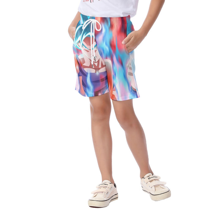 Dragon Ball Super Saiyan Blue Goku Kid's Beach Shorts