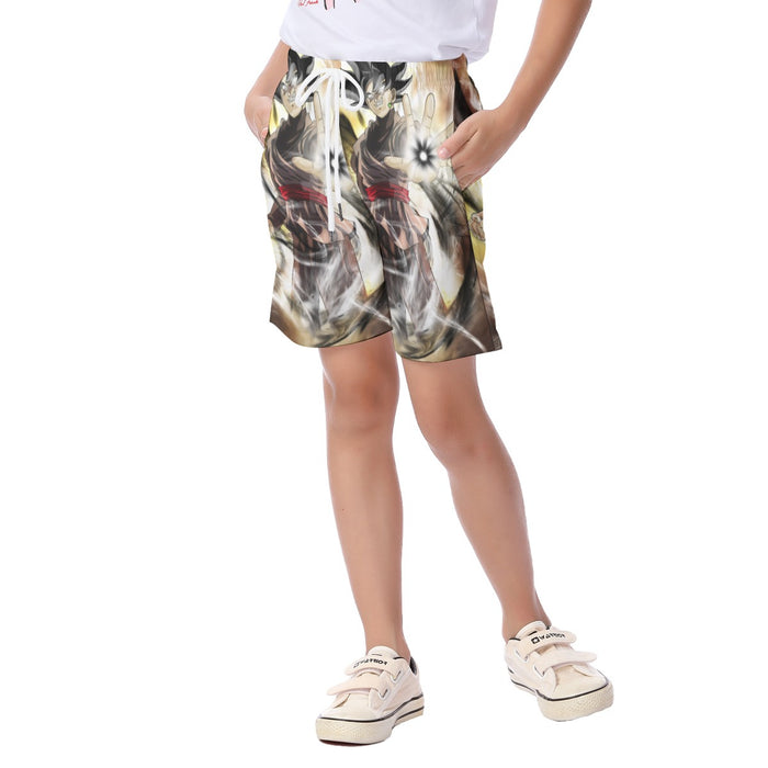 Dragon Ball Super Black Goku Black Hole Creation  Kid's Beach Shorts