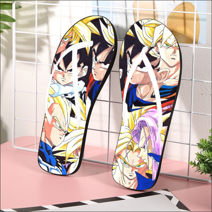 Dragon Ball Goku Vegeta Trunks Gohan Super Saiyan Cool Trending Design Flip Flops