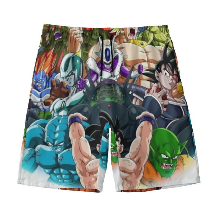 DBZ Goku Spirit Bomb Destroy Villains Cooler Broly Namek Vibrant Beach Pants