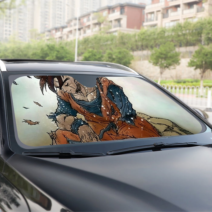 Dragon Ball Gohan Exhausted Sad Simple Design Vintage Streetwear Windshield Sunshade