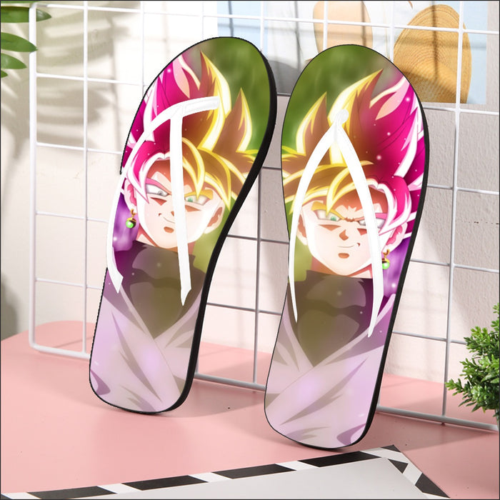 Dragon Ball Super Saiyan Black Goku Rose 2 Epic Style Flip Flops