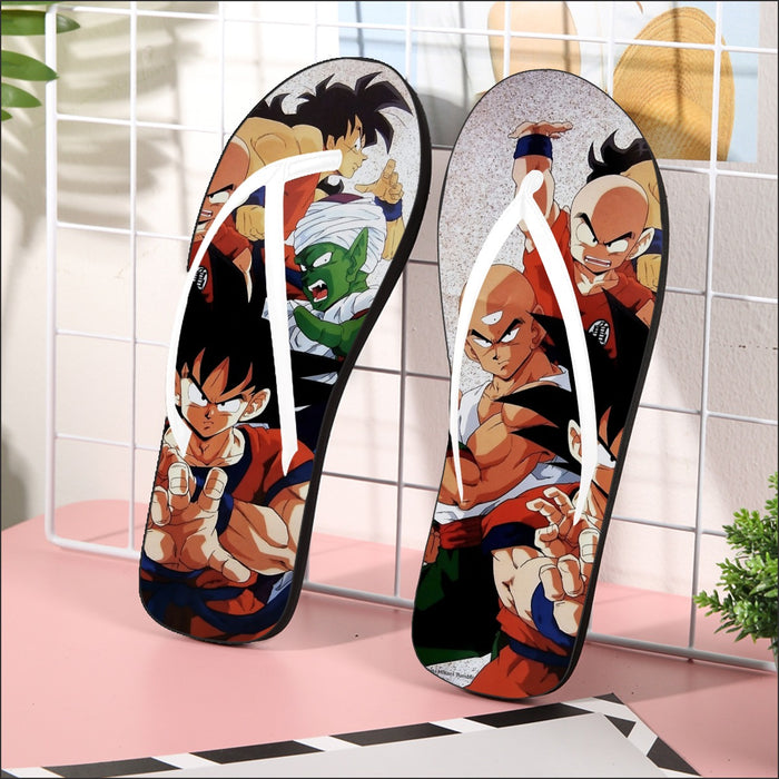 Dragon Ball Goku Piccolo Krillin Heroes Group Awesome Design Flip Flops