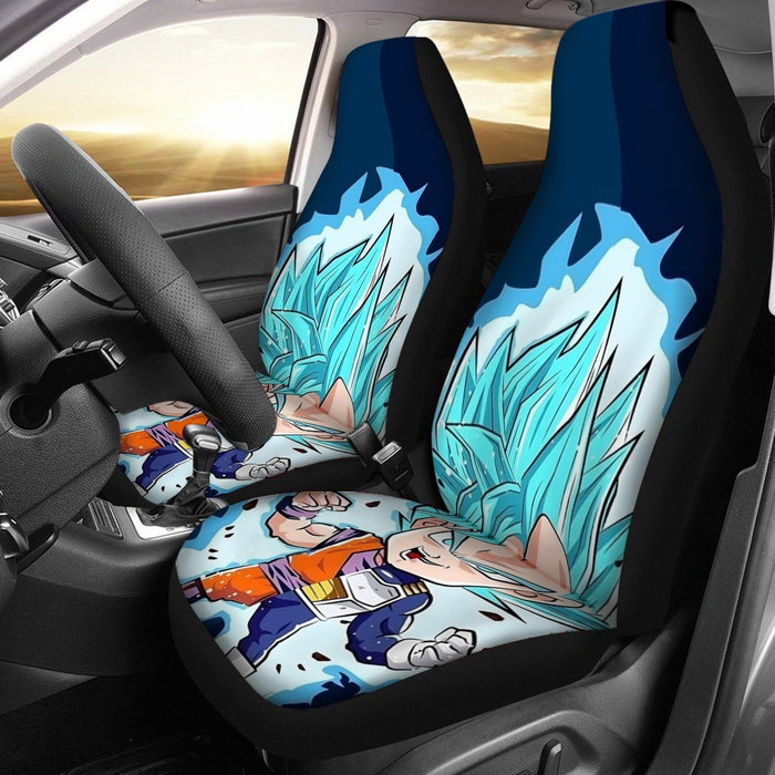 DBZ Goku Vegeta SSGSS God Blue Super Saiyan Chibi Sketch Car Seat Cover