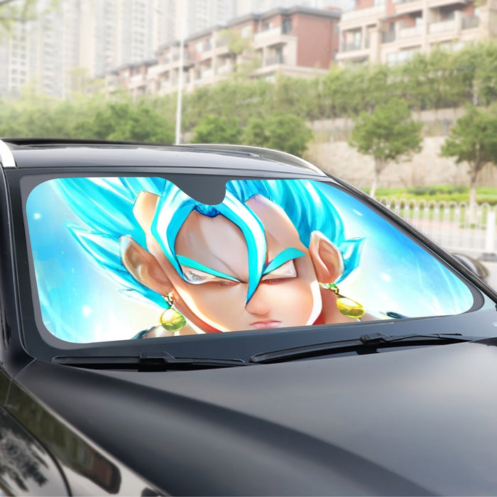 DBZ Goku God Saiyan Blue SSGSS Potara Fusion Design Trendy Windshield Sunshade