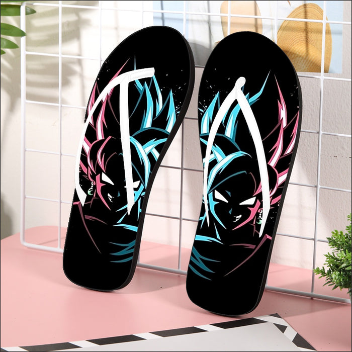 Dragon Ball Super  SSGSS Goku x Black Goku SSJ Rose Flip Flops