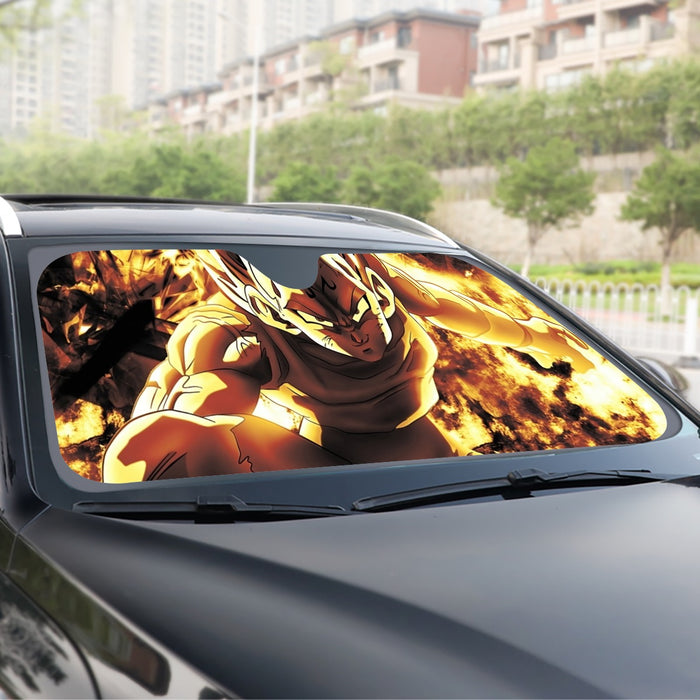 Dragon Ball Z Dope Majin Vegeta Grin Yellow Aura Windshield Sunshade