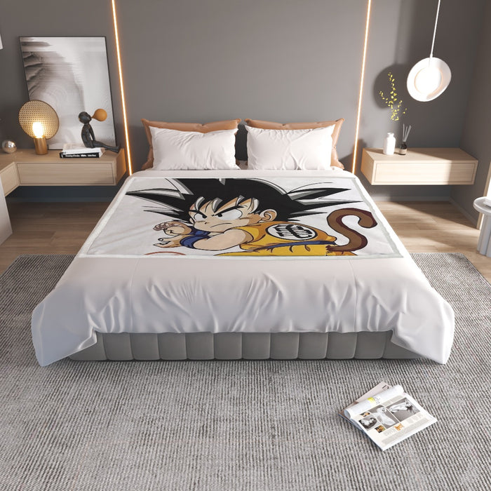 Cute Kid Goku Yellow Clothing Dragon Ball Z Household Warm Blanket