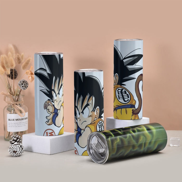Cute Kid Goku Yellow Clothing Dragon Ball Z Tumbler with twinkle surface
