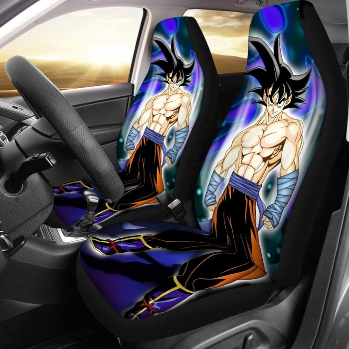 DBZ Goku Muscular Saiyan Vibrant Background Art Style Car Seat Cover