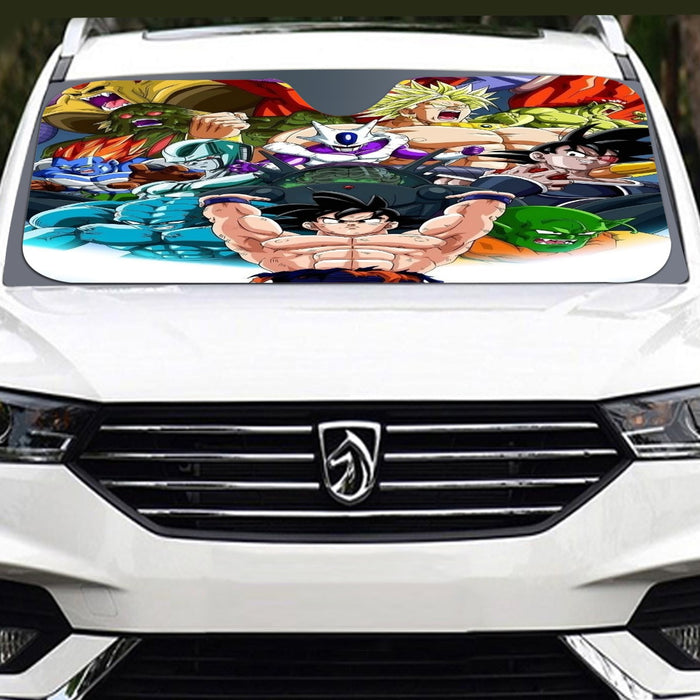 DBZ Goku Spirit Bomb Destroy Villains Cooler Broly Namek Vibrant Windshield Sunshade