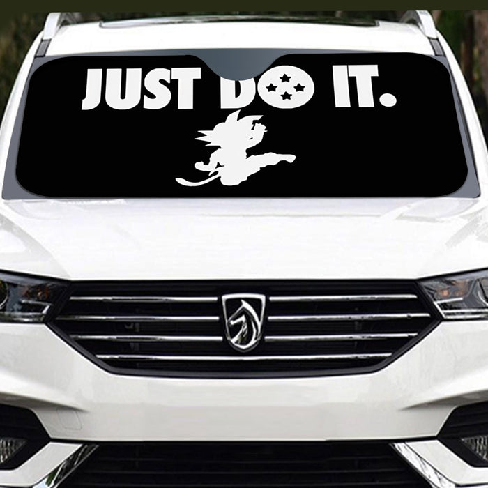 Just Do It Slogan Dragon Ball Kid Goku Dope Black Windshield Sunshade