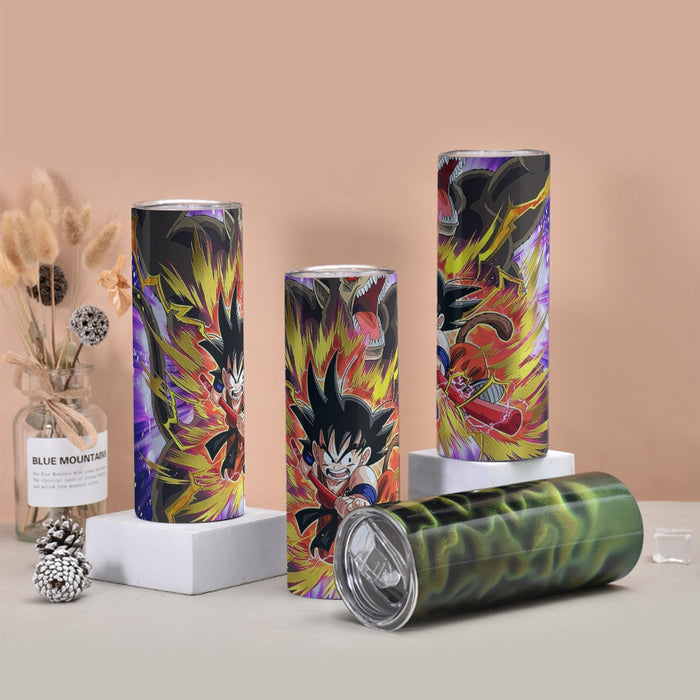 Great Ape Monkey Warrior Angry Kid Goku Fighting 3D Tumbler with twinkle surface