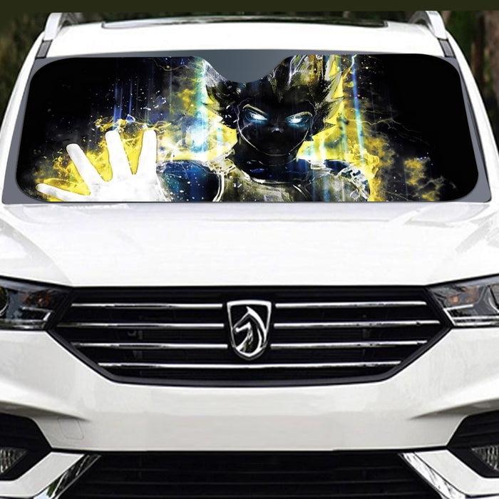 Dragon Ball Z Super Saiyan Vegeta Yellow Aura Epic Windshield Sunshade