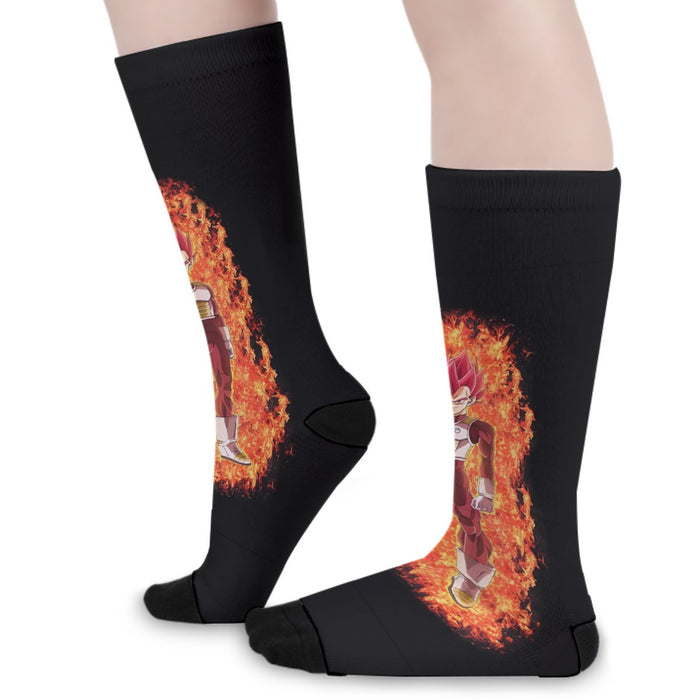 DBZ Vegeta Super Saiyan God Whis Symbol Fire Aura Streetstyle  Socks