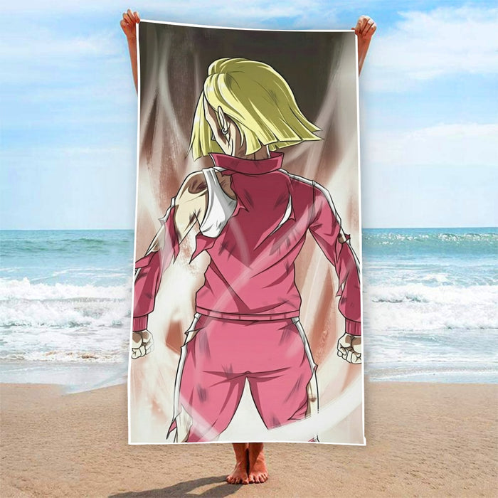 Dragon Ball Android 18 Ultra Instinct Epic Streetwear Beach Towel