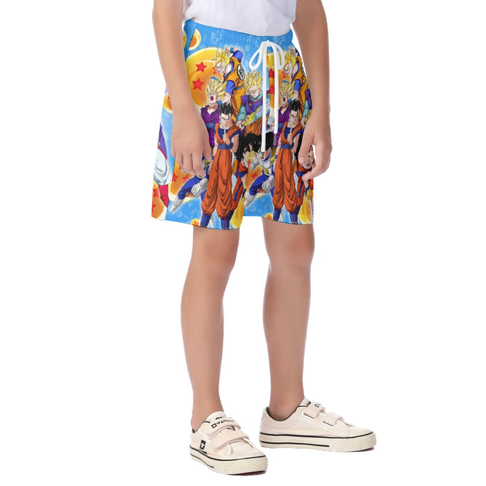 Son Gohan Evolution Dragon Ball Z Kid's Beach Shorts