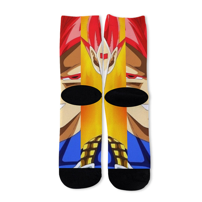 Dragon Ball Vegeta Super Saiyan Red God Vibrant Print Socks