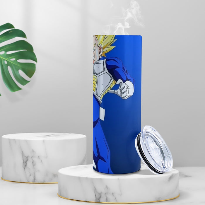 Vegeta With Background Word Dragon Ball Tumbler with twinkle surface