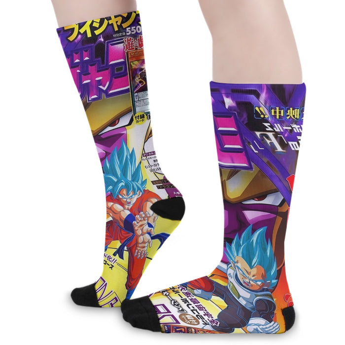 Golden Frieza Super Saiyan God Goku Vegeta Blue Hair 3D Socks