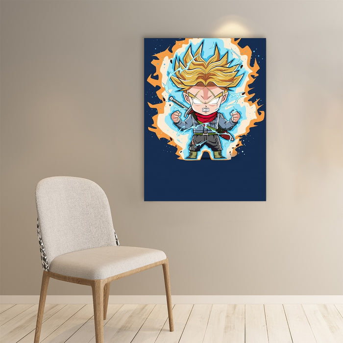 Dragon Ball Future Trunks Saga Super Saiyan Chibi Design Paper poster