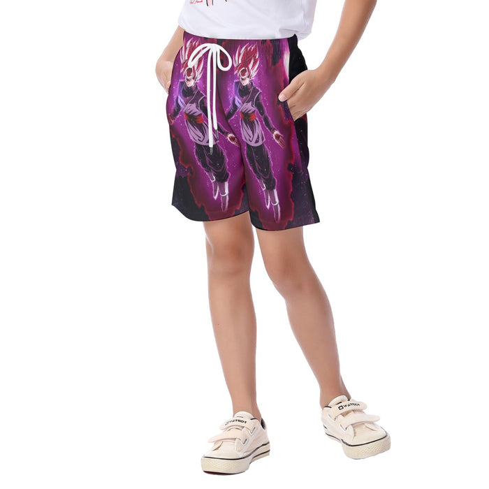 Dragon Ball Black Goku Rose 2 Ultra Instinct Dope 3D Kid's Beach Shorts