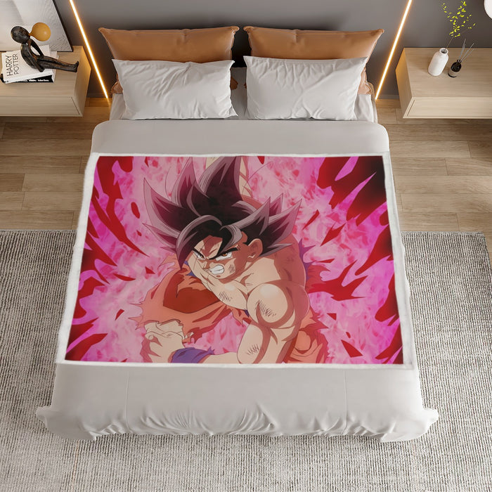 Dragon Ball Super Bruised Goku Red Kaioken Streetwear Household Warm Blanket