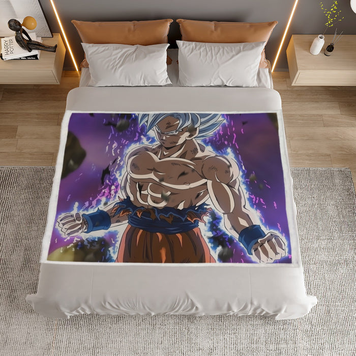 Dragon Ball Goku Ultra Instinct Power Up Vibrant 3D Household Warm Blanket
