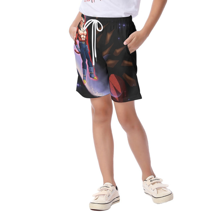 Dragon Ball Super Vegeta 4 Cool Crescent Moon Universe  Kid's Beach Shorts