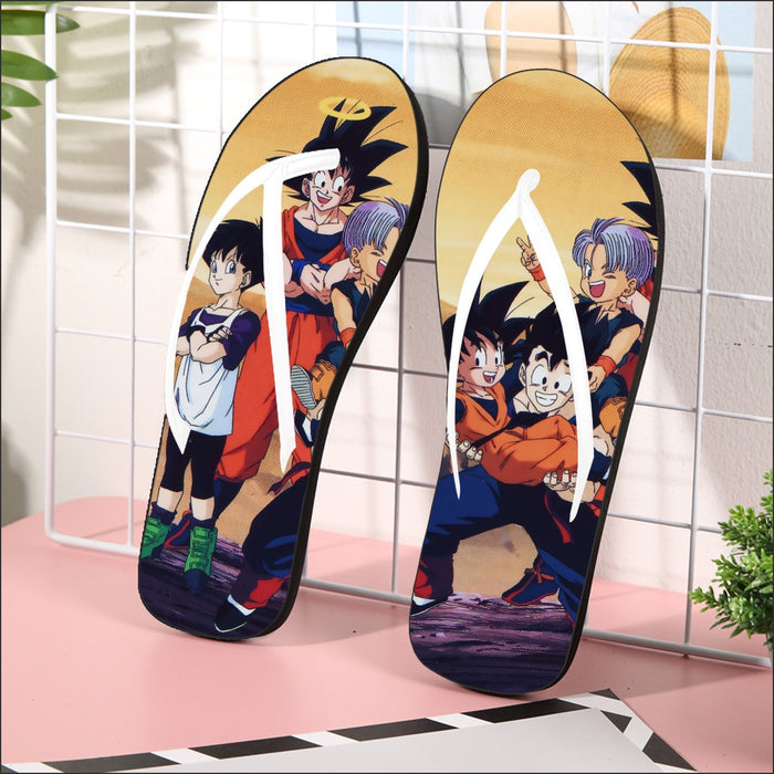 Dragon Ball Son Goku Happy Family Flip Flops